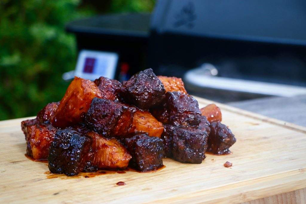 Smoked Pork Belly Burnt ends